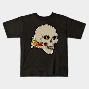 Flaming Skull Kids T-Shirt